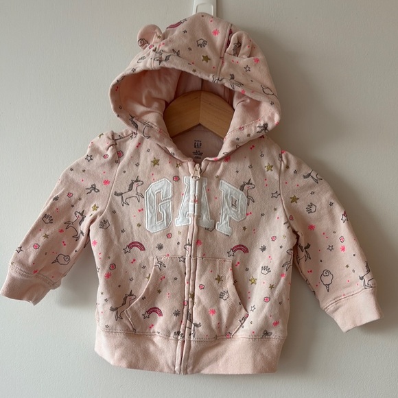 GAP Pink Floral Matching Set with Hooded Design - Picture 2 of 5